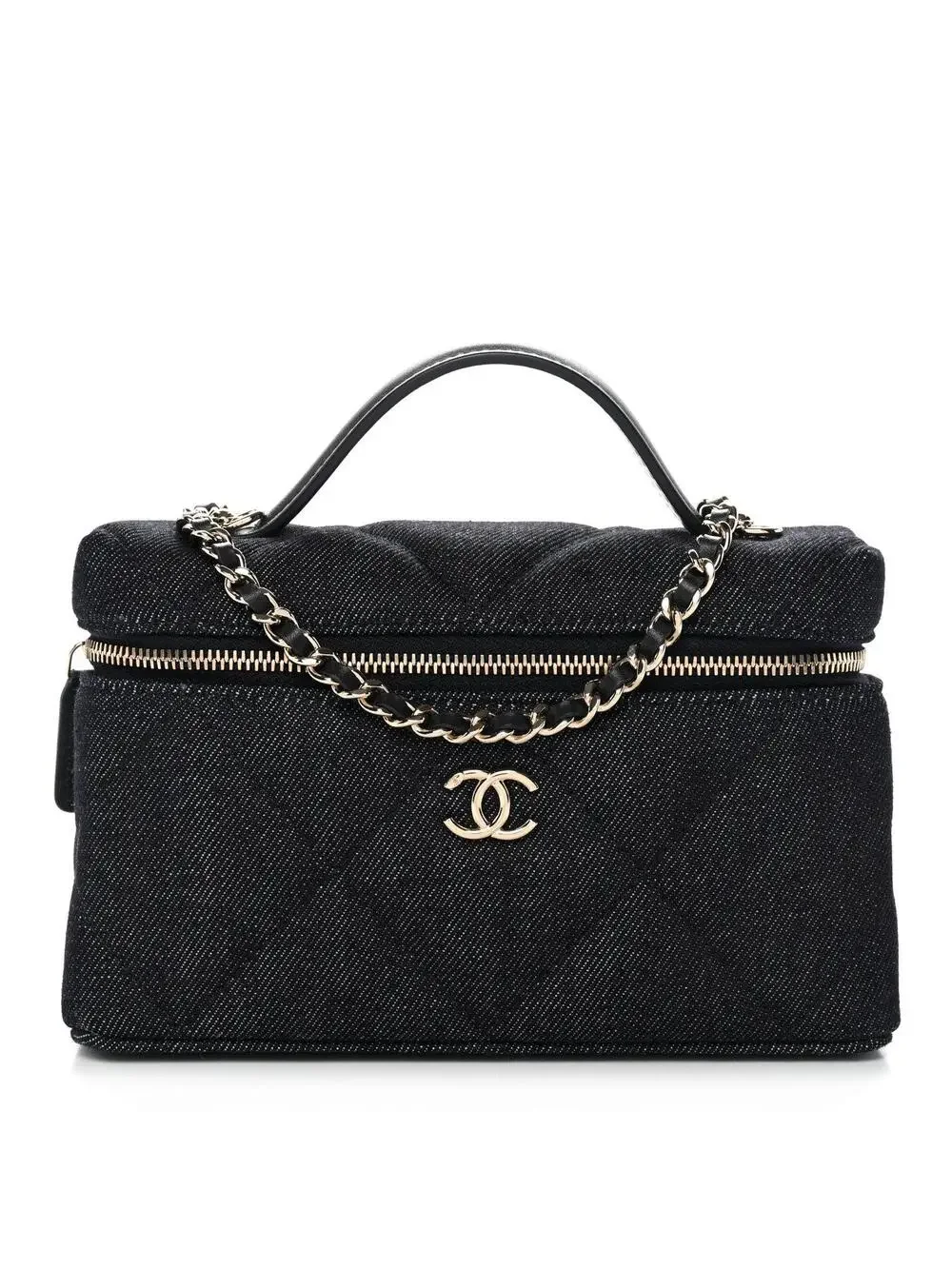 Chanel Denim Quilted Top Handle Slim #357463C44B